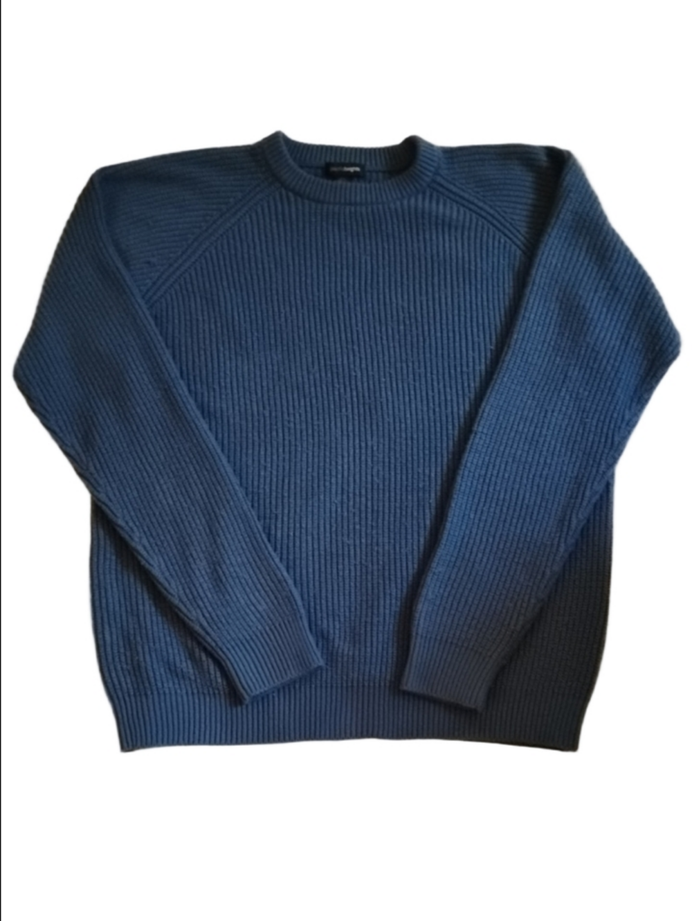 Pacific Heights Men's Crewneck Ribbed Sweater - Blue